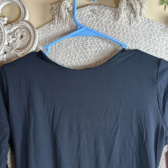 Black pumiey long sleeve thong bodysuit - Picture 2 of 8